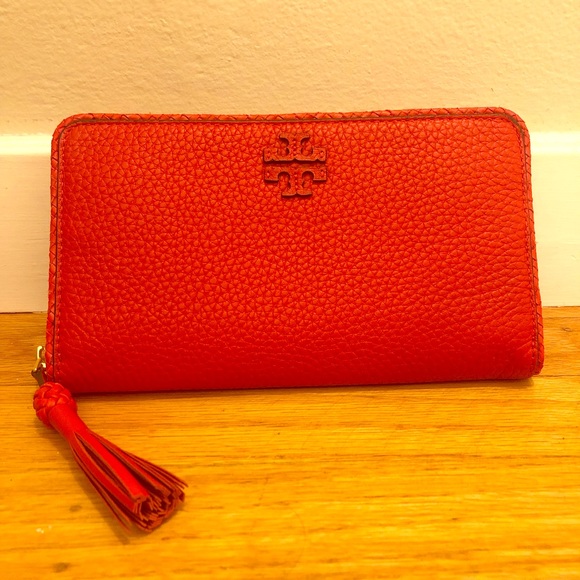 Tory Burch Handbags - Tory Burch Poppy Orange Taylor Wallet NWT